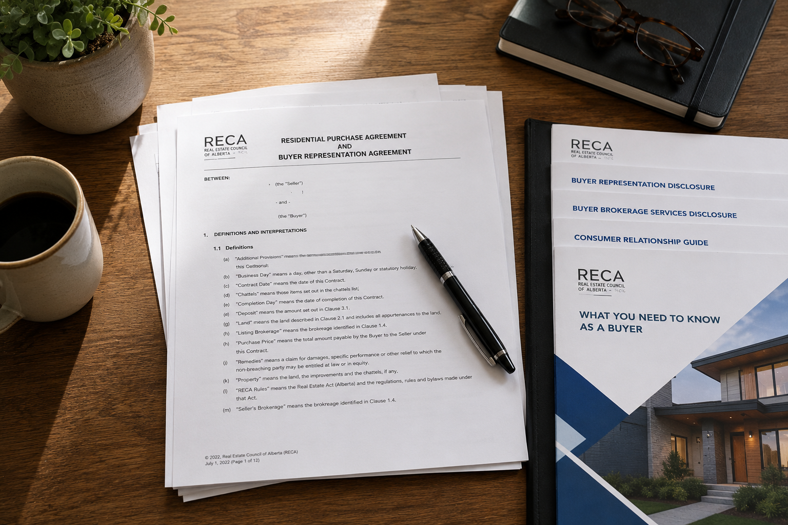 Contract paperwork on a desk